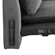 Charcoal finish stain-resistant performance velvet upholstery sofa by Modway additional picture 2