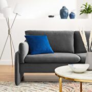 Charcoal finish stain-resistant performance velvet upholstery sofa by Modway additional picture 3