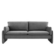 Charcoal finish stain-resistant performance velvet upholstery sofa by Modway additional picture 5