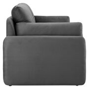 Charcoal finish stain-resistant performance velvet upholstery sofa by Modway additional picture 6