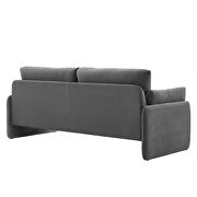 Charcoal finish stain-resistant performance velvet upholstery sofa by Modway additional picture 7