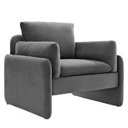 Charcoal finish stain-resistant performance velvet upholstery chair by Modway additional picture 7