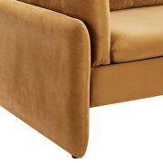 Cognac finish stain-resistant performance velvet upholstery sofa by Modway additional picture 4