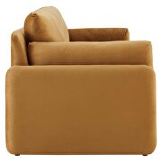 Cognac finish stain-resistant performance velvet upholstery sofa by Modway additional picture 6