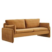 Cognac finish stain-resistant performance velvet upholstery sofa by Modway additional picture 8