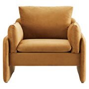 Cognac finish stain-resistant performance velvet upholstery chair by Modway additional picture 5