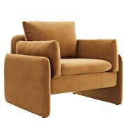 Cognac finish stain-resistant performance velvet upholstery chair by Modway additional picture 7