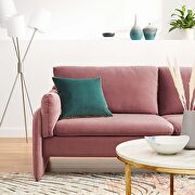 Dusty rose finish stain-resistant performance velvet upholstery sofa by Modway additional picture 3