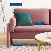 Dusty rose finish stain-resistant performance velvet upholstery sofa by Modway additional picture 9