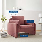 Dusty rose finish stain-resistant performance velvet upholstery chair by Modway additional picture 9