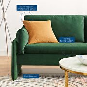 Emerald finish stain-resistant performance velvet upholstery sofa by Modway additional picture 9