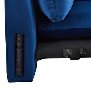 Navy finish stain-resistant performance velvet upholstery sofa by Modway additional picture 2