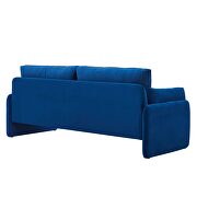 Navy finish stain-resistant performance velvet upholstery sofa by Modway additional picture 7