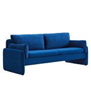 Navy finish stain-resistant performance velvet upholstery sofa by Modway additional picture 8