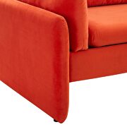 Orange finish stain-resistant performance velvet upholstery sofa by Modway additional picture 4