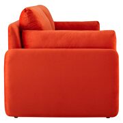 Orange finish stain-resistant performance velvet upholstery sofa by Modway additional picture 6