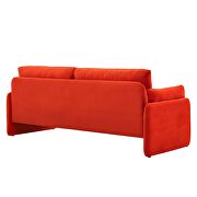 Orange finish stain-resistant performance velvet upholstery sofa by Modway additional picture 7