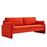 Orange finish stain-resistant performance velvet upholstery sofa by Modway additional picture 8