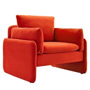 Orange finish stain-resistant performance velvet upholstery chair by Modway additional picture 7