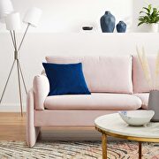 Pink finish stain-resistant performance velvet upholstery sofa by Modway additional picture 3