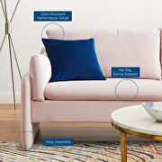 Pink finish stain-resistant performance velvet upholstery sofa by Modway additional picture 9