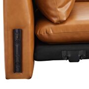 Tan finish luxurious vegan leather upholstery sofa by Modway additional picture 2