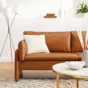 Tan finish luxurious vegan leather upholstery sofa by Modway additional picture 3