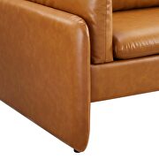 Tan finish luxurious vegan leather upholstery sofa by Modway additional picture 4