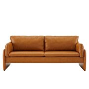 Tan finish luxurious vegan leather upholstery sofa by Modway additional picture 5