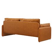 Tan finish luxurious vegan leather upholstery sofa by Modway additional picture 7