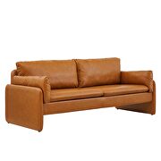 Tan finish luxurious vegan leather upholstery sofa by Modway additional picture 8
