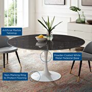 Artificial marble dining table in white black by Modway additional picture 2