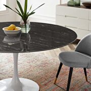 Artificial marble dining table in white black by Modway additional picture 3