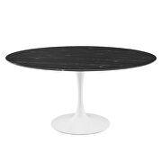 Artificial marble dining table in white black by Modway additional picture 6