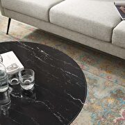 Artificial marble coffee table in white black by Modway additional picture 2