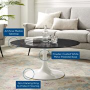 Artificial marble coffee table in white black by Modway additional picture 3