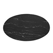 Oval artificial marble coffee table in white black additional photo 5 of 5