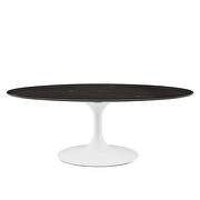 Oval artificial marble coffee table in white black by Modway additional picture 6