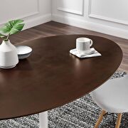 Oval dining table in white cherry walnut by Modway additional picture 2