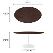 Oval dining table in white cherry walnut by Modway additional picture 8