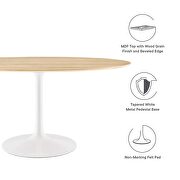 Oval dining table in white natural by Modway additional picture 7