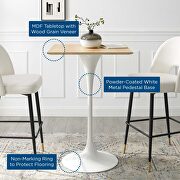 Square bar table in white natural by Modway additional picture 2