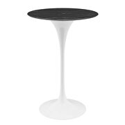 Artificial marble bar table in white black by Modway additional picture 6