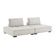 Tufted fabric fabric 2-piece loveseat in beige finish by Modway additional picture 4