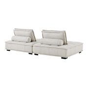 Tufted fabric fabric 2-piece loveseat in beige finish by Modway additional picture 5