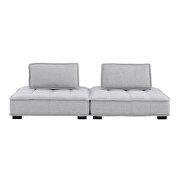 Tufted fabric fabric 2-piece loveseat in light gray finish by Modway additional picture 3