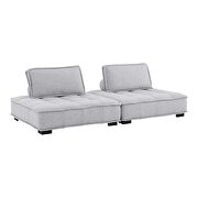 Tufted fabric fabric 2-piece loveseat in light gray finish by Modway additional picture 5