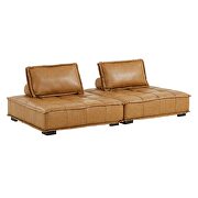 Tufted vegan leather modular design 2-piece in tan finish by Modway additional picture 2