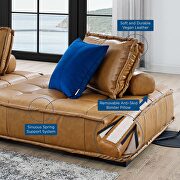 Tufted vegan leather modular design 2-piece in tan finish by Modway additional picture 6