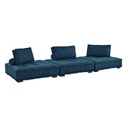 Tufted fabric upholstery modular design 3-piece sofa in azure finish by Modway additional picture 2